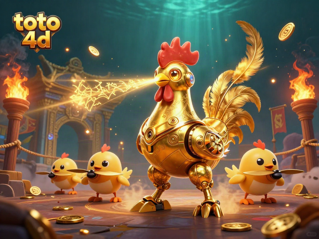 Menangkan toto 4d dengan robot ayam emas futuristik dalam arena bertarung yang menakjubkan.