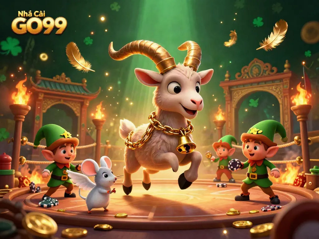 Experience the exciting casino atmosphere at Nhà cái GO99 with captivating characters and festive elements.