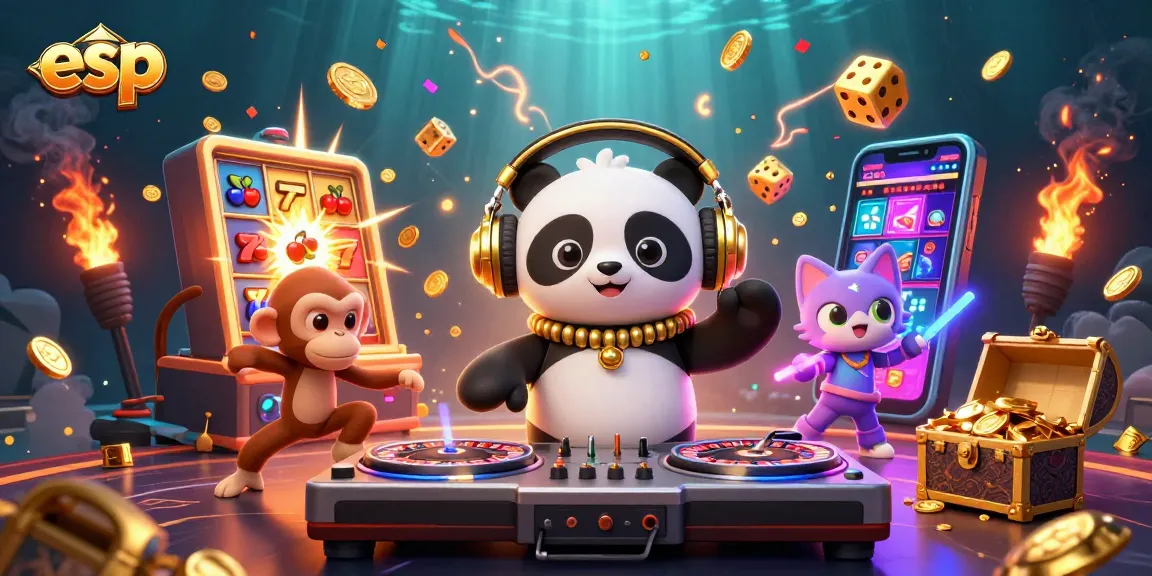 Engage with thrilling esp gaming as DJ panda spins, monkey dances, and treasures burst forth!