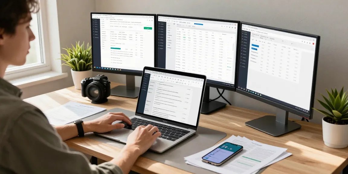 Proses Cara Login BOS88 pada aplikasi keuangan online dengan laptop dan smartphone di ruang kerja yang modern.