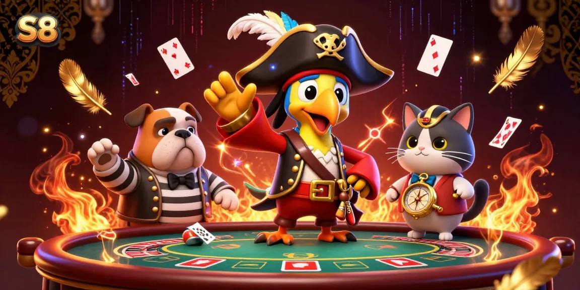 S8 delivers thrilling live casino action with animated pirate characters, roulette wheels, and vibrant gameplay.